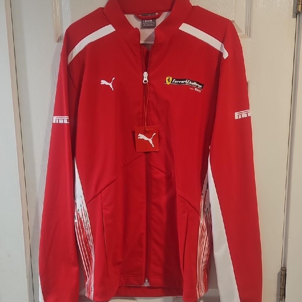 Puma Red and White Ferrari Track Jacket